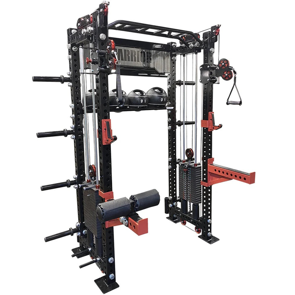 Warrior Cable Crossover Pulley Power Rack Gym System – Warrior