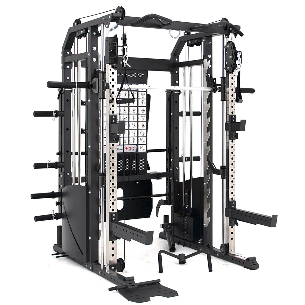 Warrior 701 Power Rack Cable Pulley Home Gym w Smith Cage