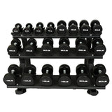 Warrior 10 Pair 3-Tier Pro-Style Dumbbell Saddle Rack