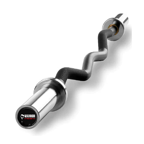 Warrior Chrome Olympic Curl Barbell - Black