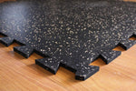 Warrior Interlocking Rubber Gym Flooring Tiles - Speckled