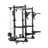 Warrior Gladiator 2.0 Pro Power Rack All-in-One Gym Cage with Lat Pull/Low Row