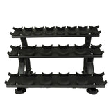 Warrior 10 Pair 3-Tier Pro-Style Dumbbell Saddle Rack