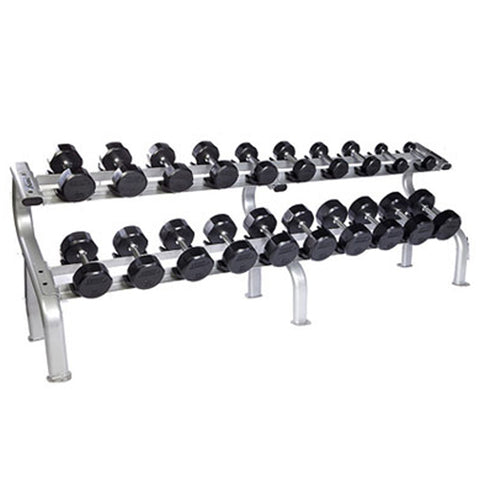 Warrior 2-Tier 10-Pair Commercial Saddle Dumbbell Rack