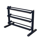 Warrior Rubber Hex Dumbbell Set w/ Rack (5-50lbs)