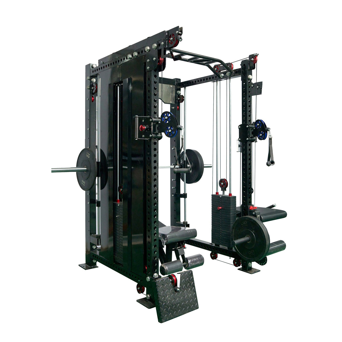 Warrior 3.5 Cable Crossover Pulley Power Rack Gym System w/ Lat Pulldo ...