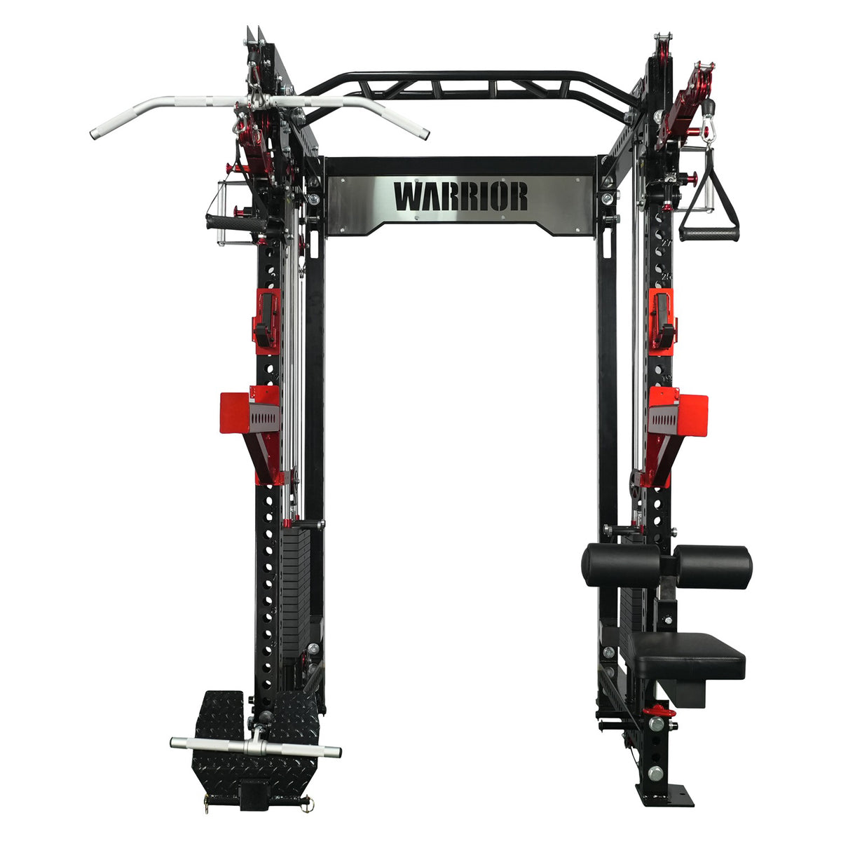 Warrior 3.0 Cable Crossover Pulley Power Rack Gym System w/ Lat Pulldo ...