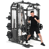 Warrior 701 Power Rack Cable Pulley Home Gym w/ Smith Cage