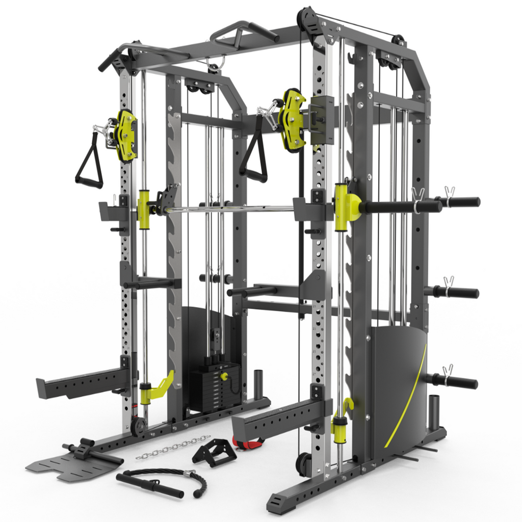 Warrior 701 Power Rack Cable Pulley Home Gym w Smith Cage