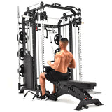 Warrior 801 Power Rack Cable Pulley Home Gym w/ Smith Rack