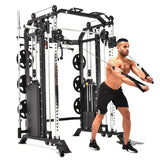 Warrior 801 Power Rack Cable Pulley Home Gym w/ Smith Rack