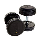 Warrior Rubber Encased Fixed Pro-Style Dumbbells