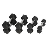 Warrior Rubber Hex Dumbbell Sets (5-50lbs & Up)