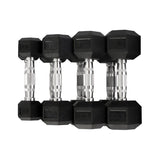 Warrior Rubber Hex Dumbbell Sets (5-50lbs & Up)