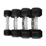Warrior Rubber Hex Dumbbell Sets (5-50lbs & Up)